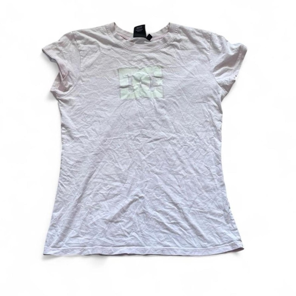 DKNY Women’s Light Pink Short Sleeve Baby Tee